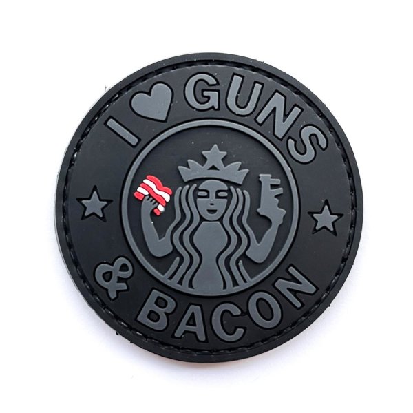 I Love Guns and Bacon Patch Schwarz