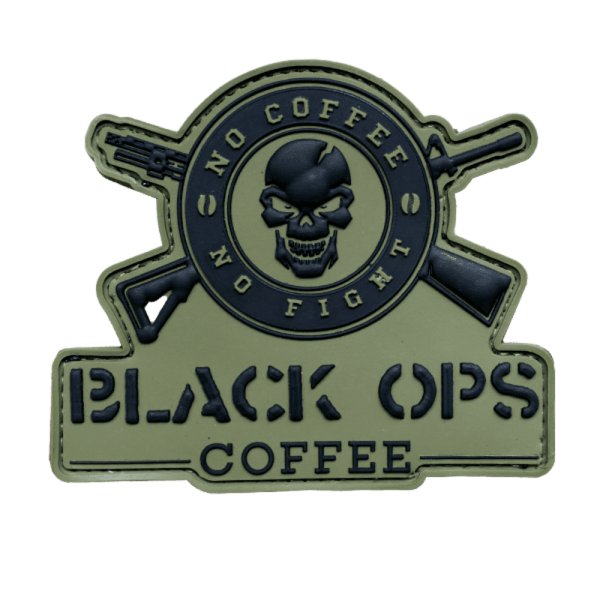 BLACK OPS COFFE Skull Patch No Coffee No Fight