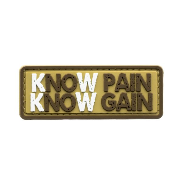 Know Pain Know Gain PVC Patch Coyote-Tan