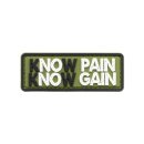 Know Pain Know Gain PVC Patch Oliv-Schwarz