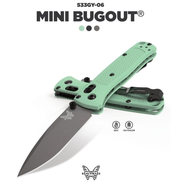 Benchmade 533GYGY-06 MINI BUGOUT Sea Foam Grivory Messer
