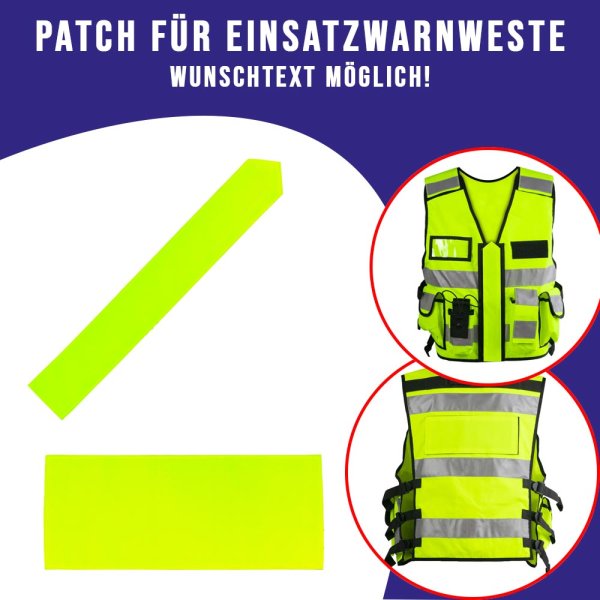 Patch für Einsatz-Warnweste Rücken 28cm x 8cm Rücken gelb POLIZEI