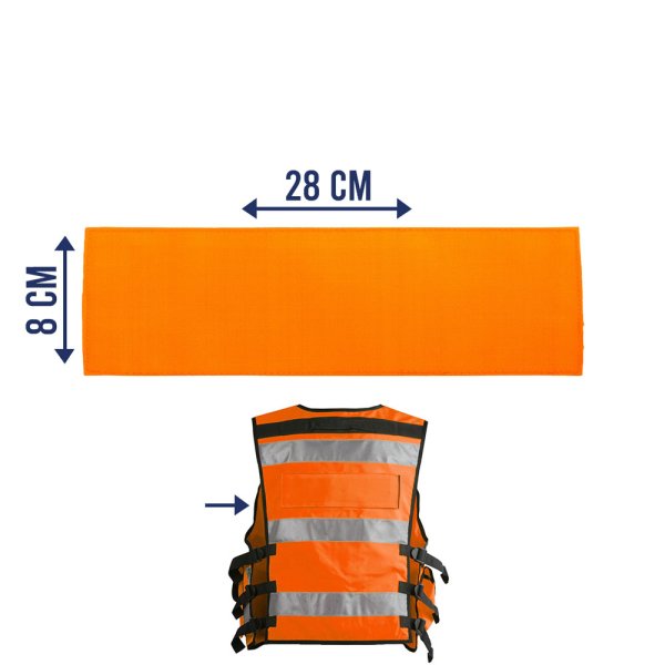 Patch für Einsatz-Warnweste Rücken 28cm x 8cm Rücken orange Ohne Aufdruck