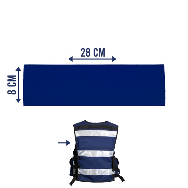 Patch für Einsatz-Warnweste Rücken 28cm x 8cm Rücken navy blau Ohne Aufdruck